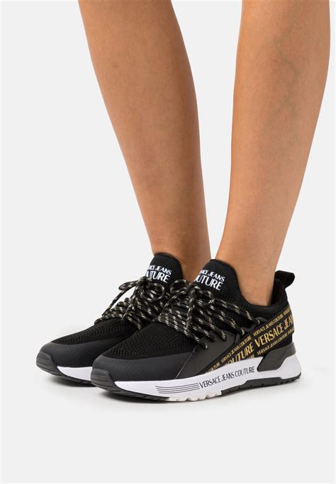 versace jeans logo trainer with gold panel|versace jeans couture.